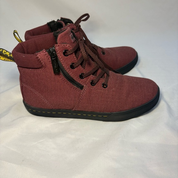 Dr. Martens Maegley Canvas High Top Sneakers Lace Up Side Zip Cherry Red Women 6 - Picture 4 of 10